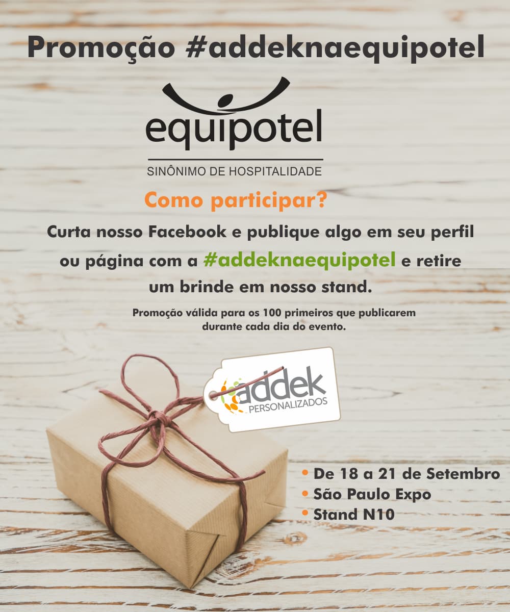 Divulgação da participação da Addek na feira Equipotel