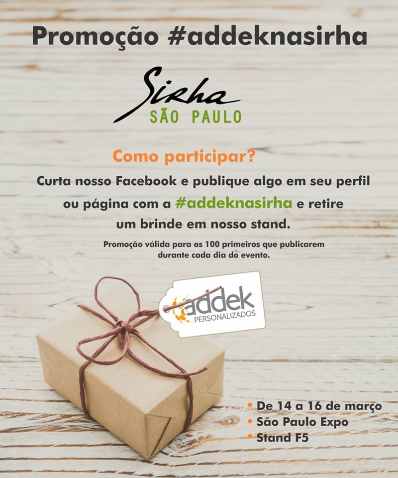 Divulgação da participação da Addek na feira SIRHA
